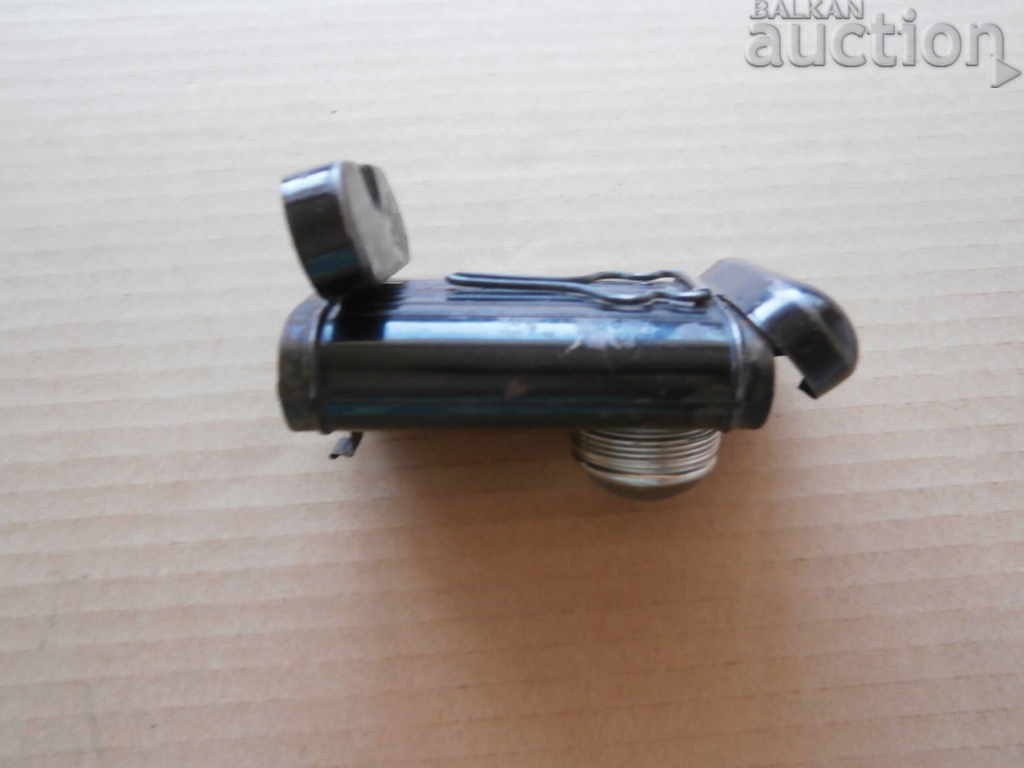 Παράδοση Φακός αντίκα HAWE WW1 WW2 με μεγεθυντικό φακό Παράδοση Φακός αντίκα HAWE WW1 WW2 με μεγεθυντικό φακό