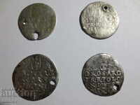 4 Σπάνια ασημένια νομίσματα Sigismund από κοσμήματα