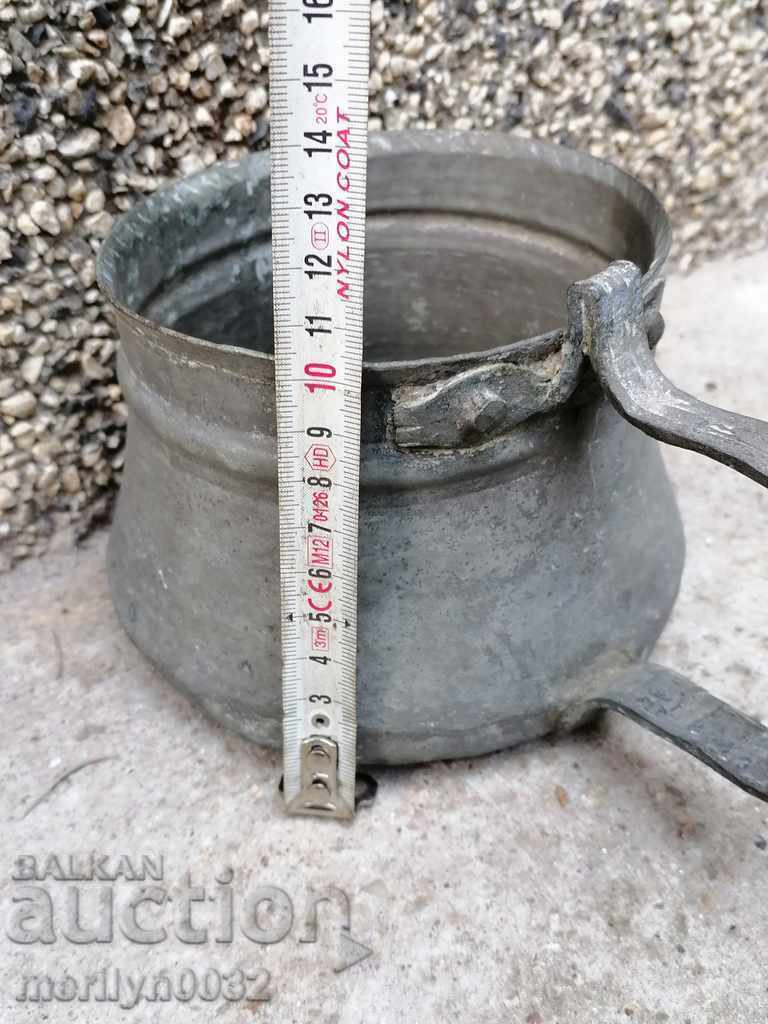 Old, tinned bowl, pot, copper, kettle, small kettle - 7 Old, tinned bowl, pot, copper, kettle, small kettle - 7