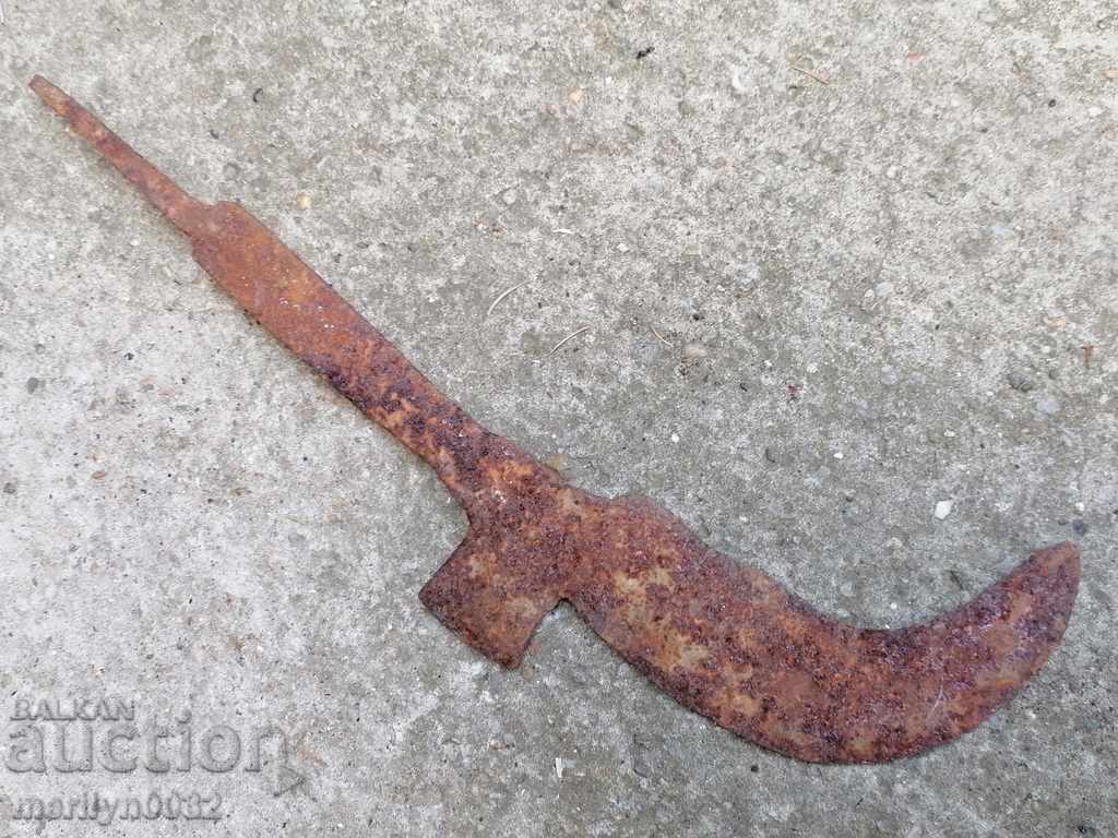 Auction Old handmade knife, wrought iron Auction Old handmade knife, wrought iron