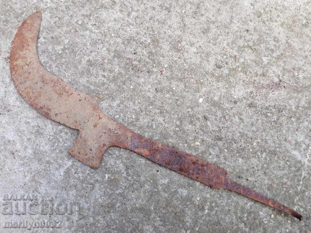 Old handmade knife, wrought iron - 5 Old handmade knife, wrought iron - 5