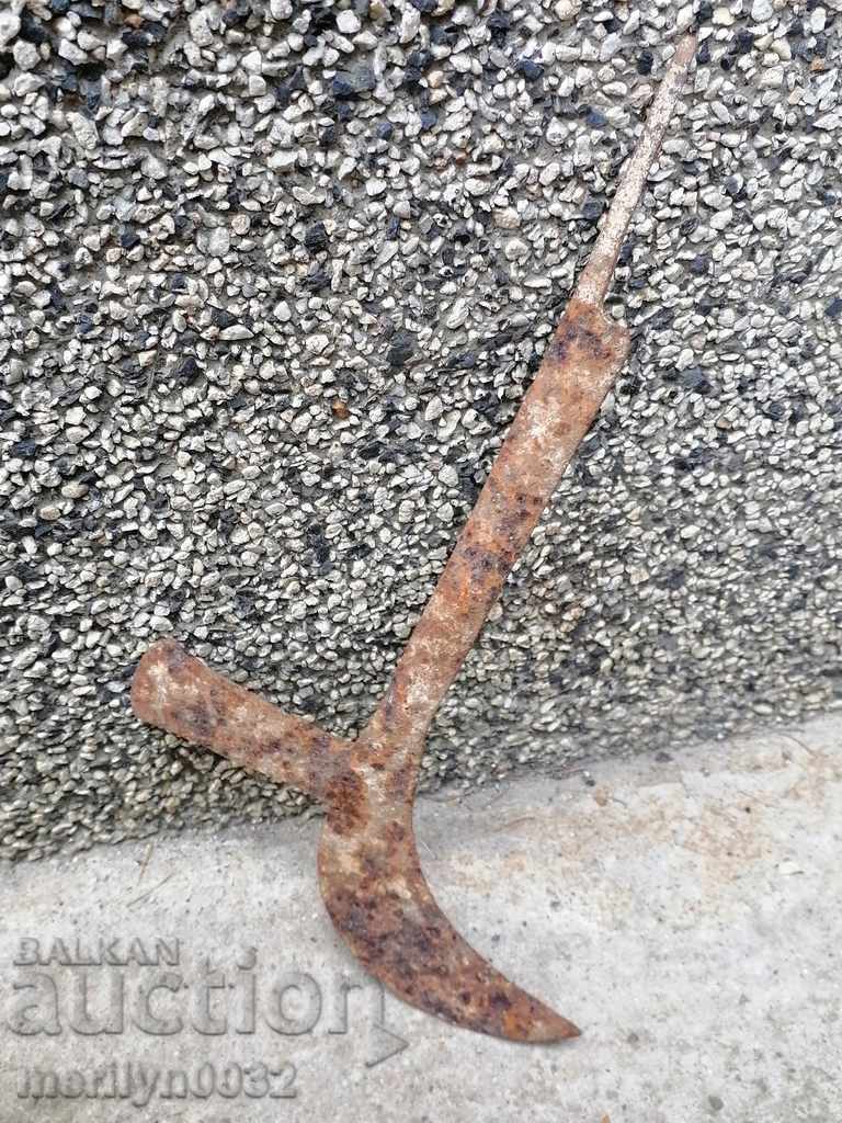 Auction  Old handmade knife, wrought iron