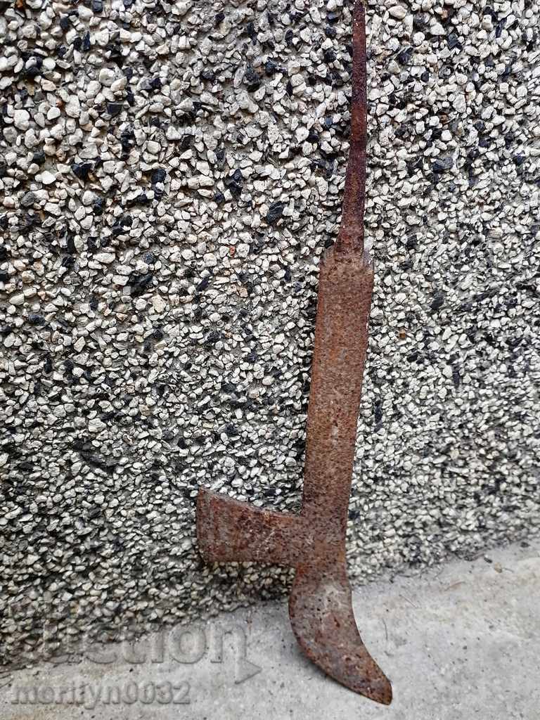 Old handmade knife, wrought iron - 5