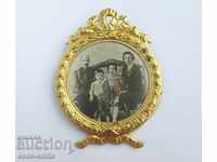 Old photo photograph The royal family with a gilded frame