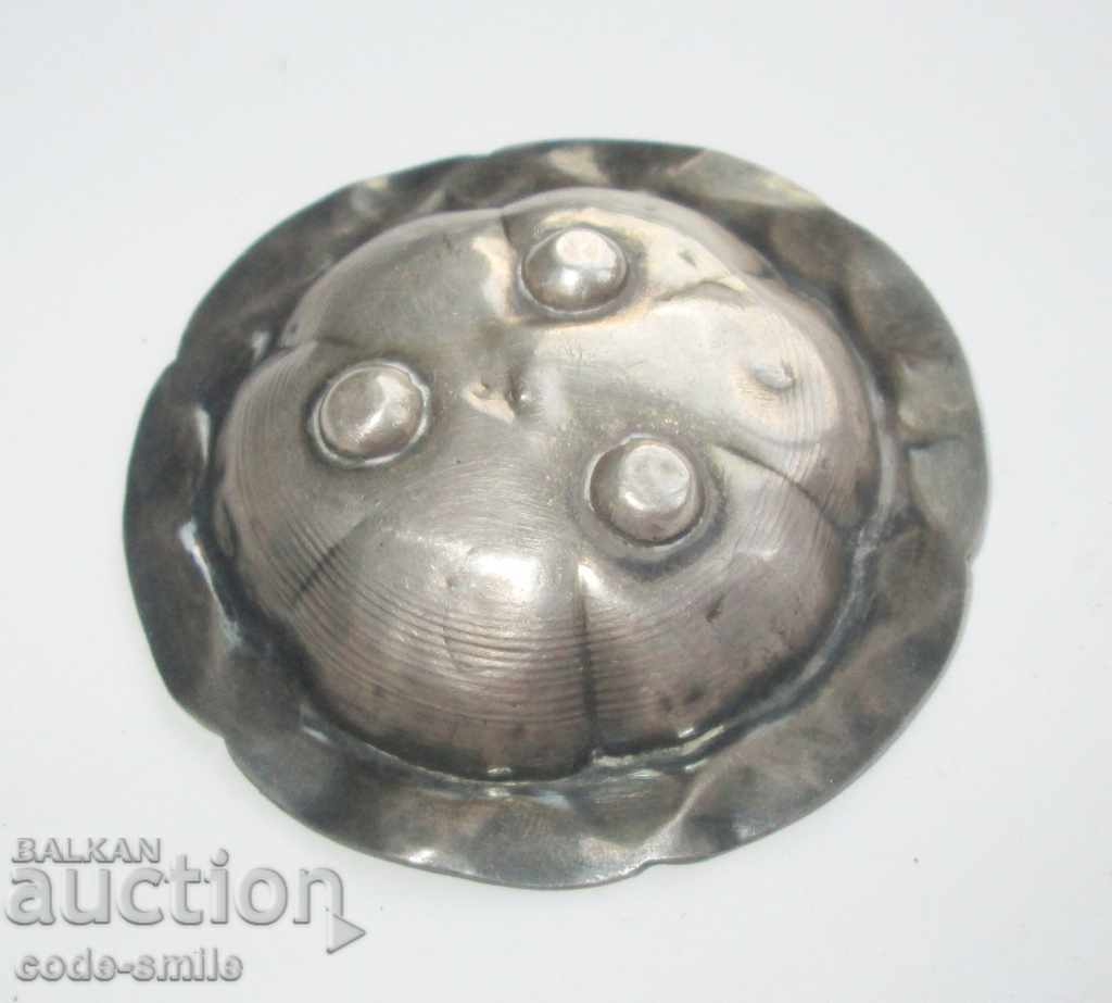 Auction  Small old silver plate silver cell enamel