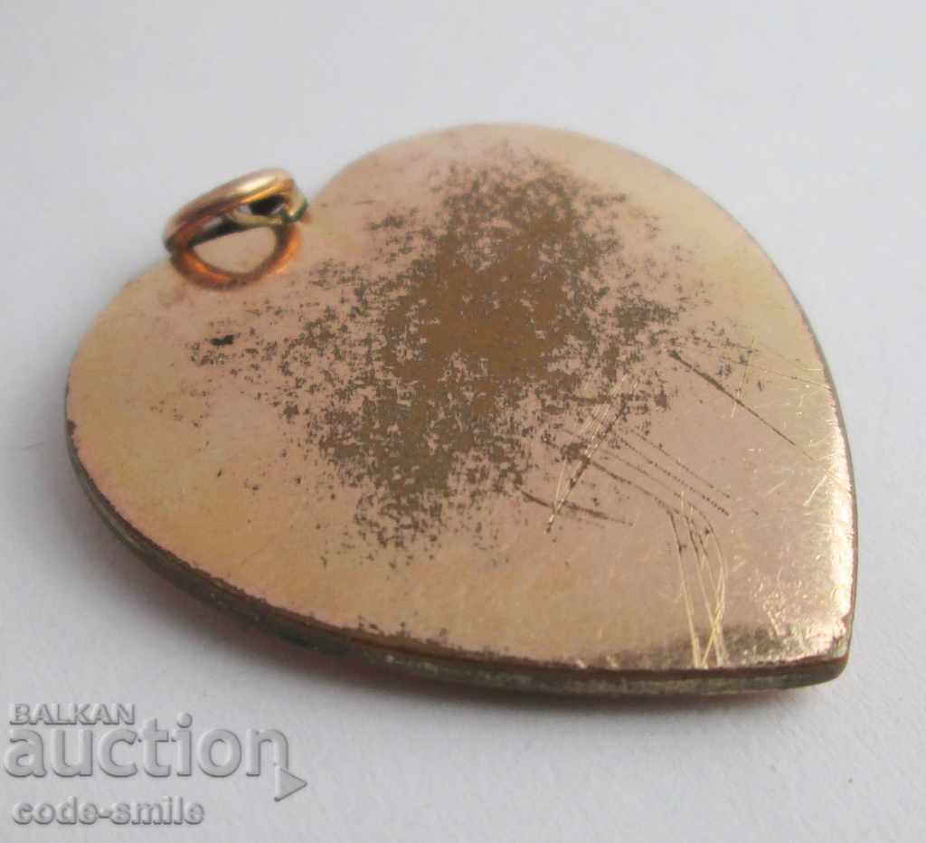 Auction  Old antique locket pendant heart gilded Art Deco