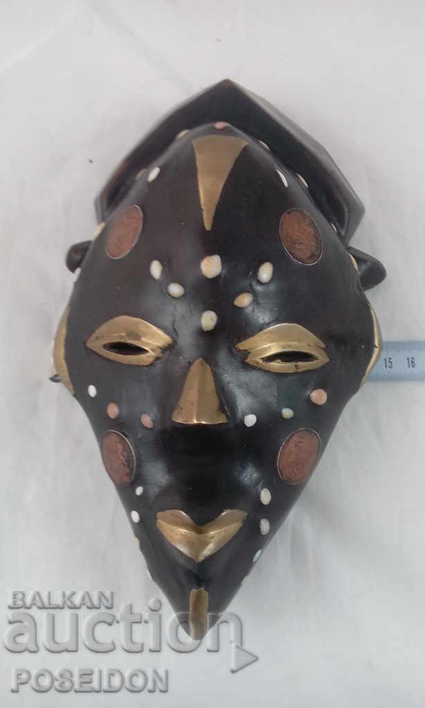 TWO MASKS - MASKS ARE AUTHENTIC WITH COINS INSTALLED - 6 TWO MASKS - MASKS ARE AUTHENTIC WITH COINS INSTALLED - 6