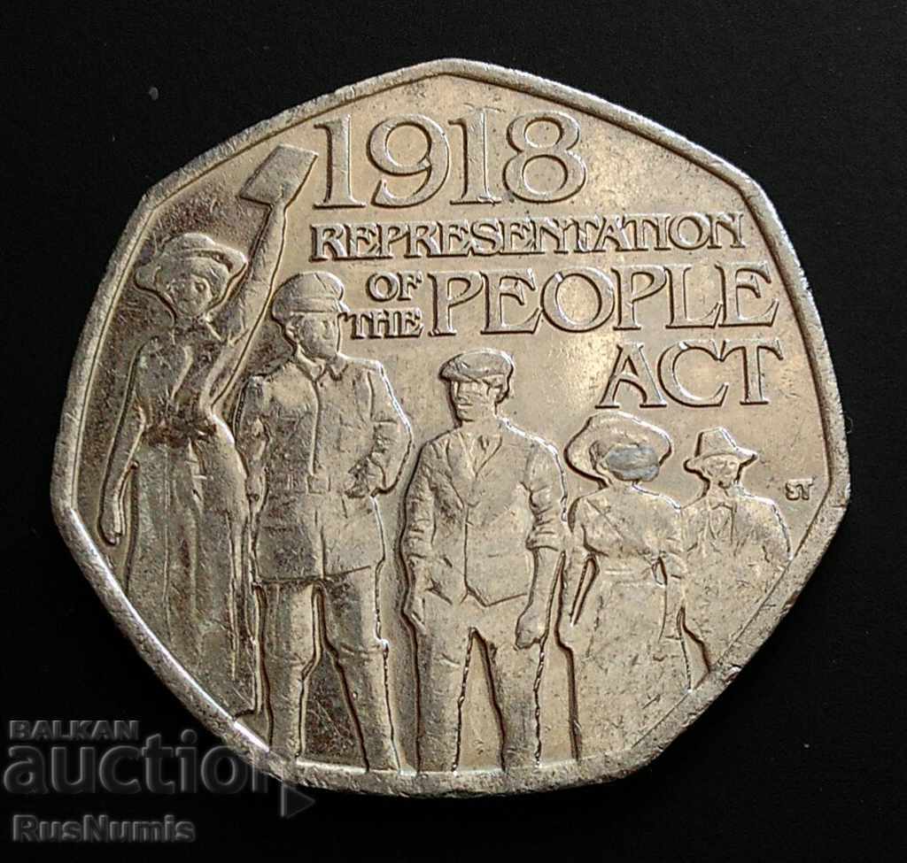 Great Britain. 50 pence 2018 People act.