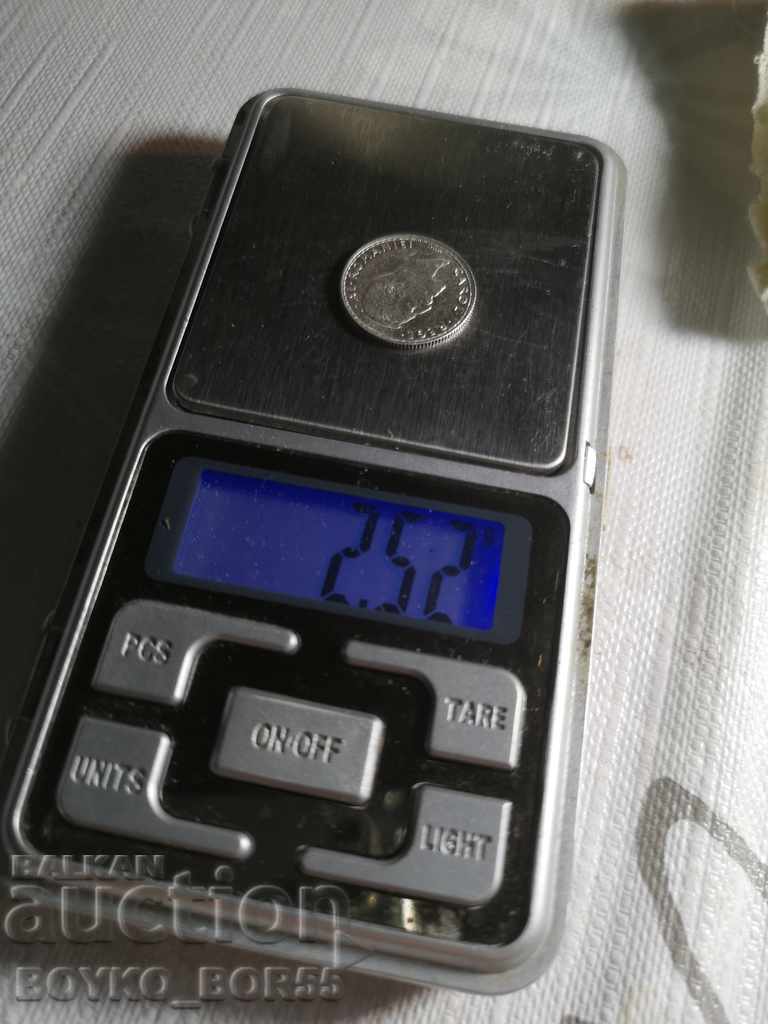 Auction TOP QUALITY! Romanian Silver Coin 50 Baths 1910 Auction TOP QUALITY! Romanian Silver Coin 50 Baths 1910