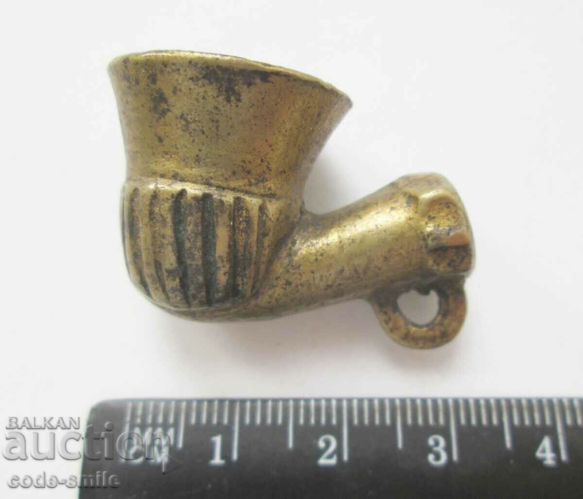 Old small Ottoman Turkish pipe bronze pipe - 5