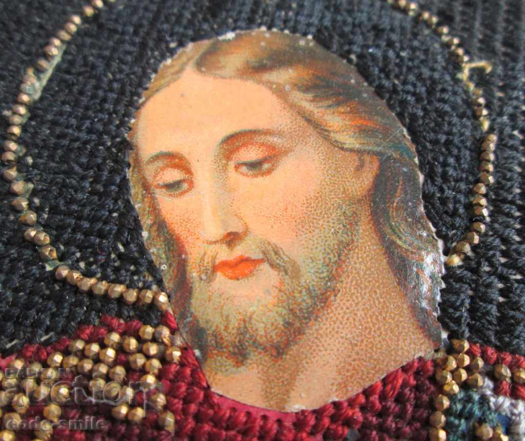 Δημοπρασία Κέντημα χειροποίητου ταπισερί εικονιδίων του 19ου αιώνα και χρυσές χάντρες Δημοπρασία Κέντημα χειροποίητου ταπισερί εικονιδίων του 19ου αιώνα και χρυσές χάντρες