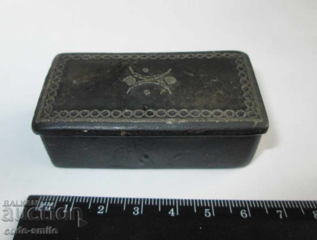 A 19th century old box of papier-mâché with silver marquetry - 7 A 19th century old box of papier-mâché with silver marquetry - 7