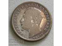 4790 Княжество България монета 50 стотинки 1891г. Сребро
