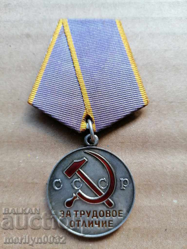 Medalie sovietică ARGINT smalț comanda insignă insignă URSS