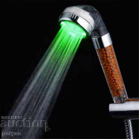 Illuminated LED shower head in colors + minerals tourmaline .... with price 16.50 BGN | € 8.44