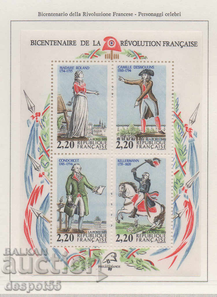 1989. Franța. Persoane celebre din Revoluția Franceză.