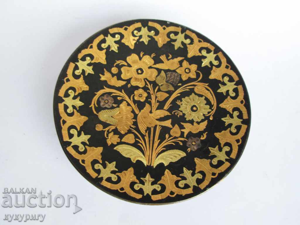 Стара декоративна чинийка украса ръчна изработка 24кт злато