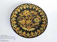 Стара декоративна чинийка украса ръчна изработка 24кт злато