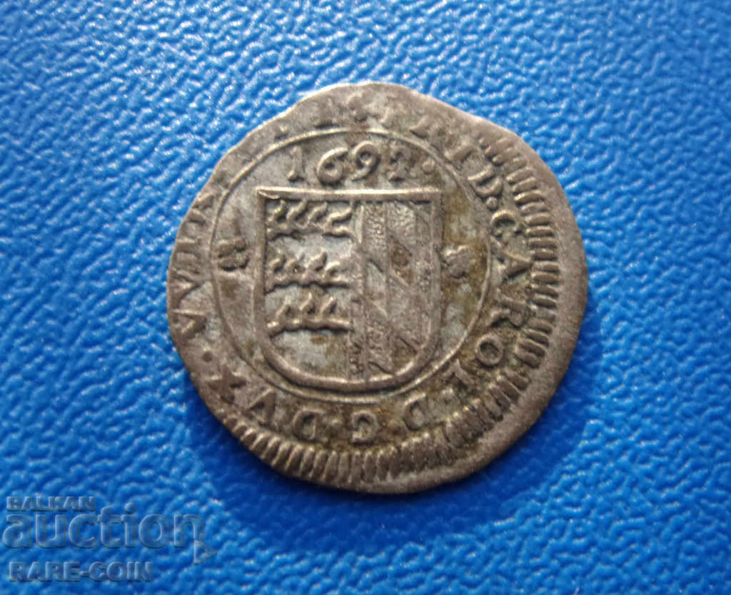 RS (29) Württemberg 1 Kreuzer 1692 Silver Rare