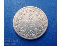 RS (29) Württemberg 6 Kreuzer 1844 Silver Rare