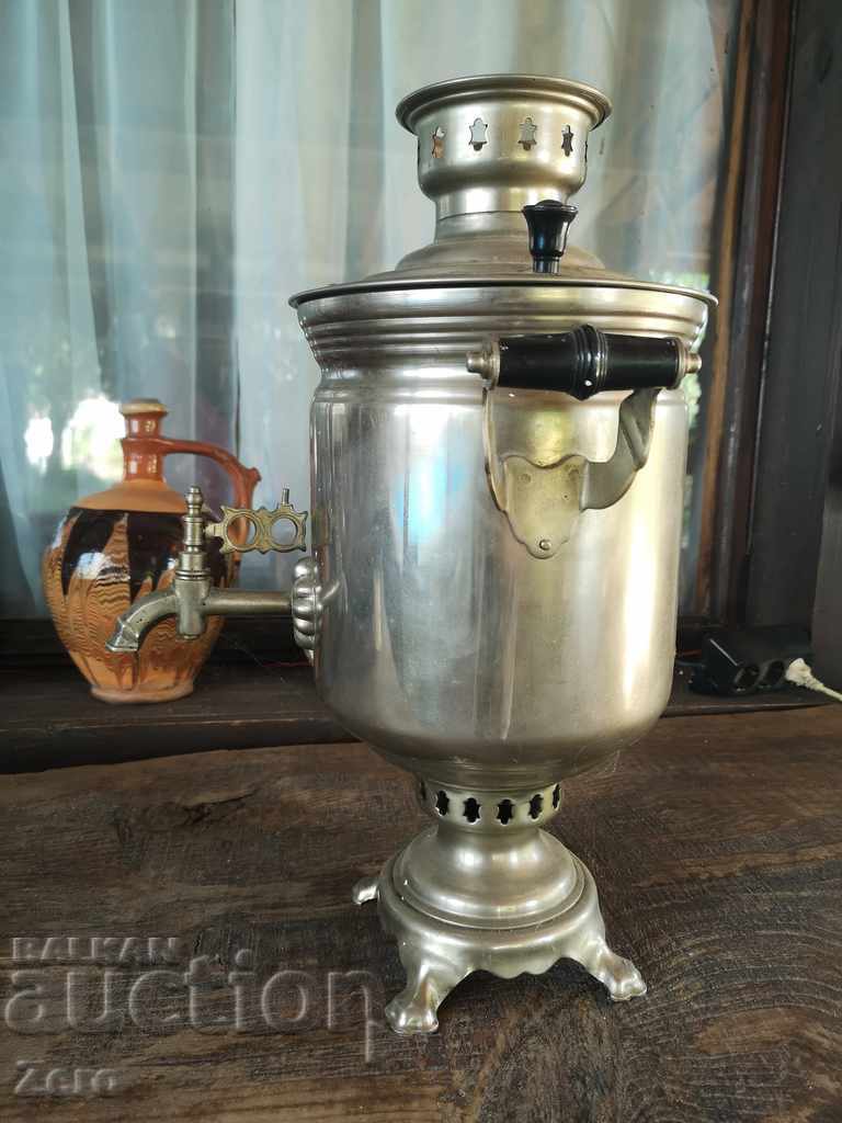 Large Old Russian Coal Samovar - 6 Large Old Russian Coal Samovar - 6