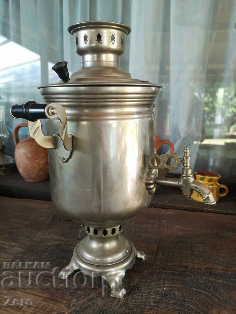 Large Old Russian Coal Samovar - 7 Large Old Russian Coal Samovar - 7