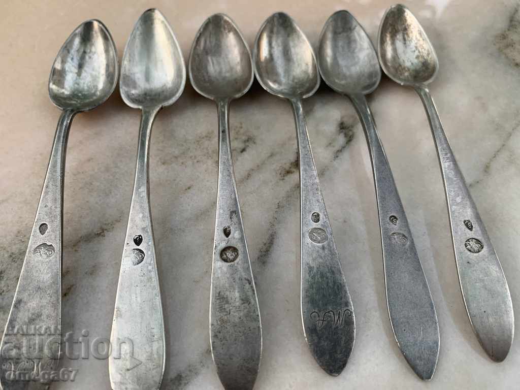 Silver teaspoons for tea/coffee with tugra
