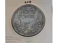 Bulgaria 100lv 1937 Silver.