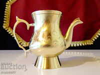 Bronze jug, lathe, engraved.