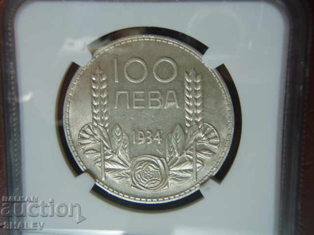 100 BGN 1934 Kingdom of Bulgaria - MS64 by NGC! - 7