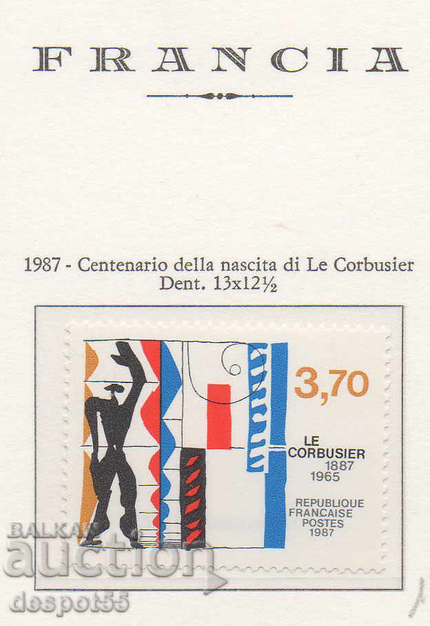 1987. Franța. 100 de ani de la nașterea lui Le Corbusier.