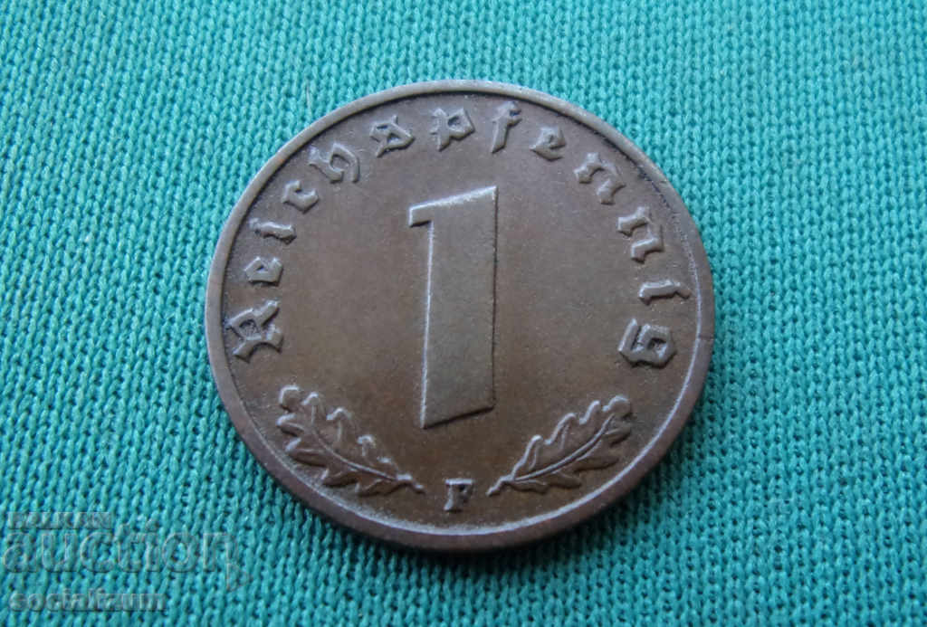 Germania III Reich 1 Pfennig 1939 F Rare cu preț € 2.56 | 5.01 BGN