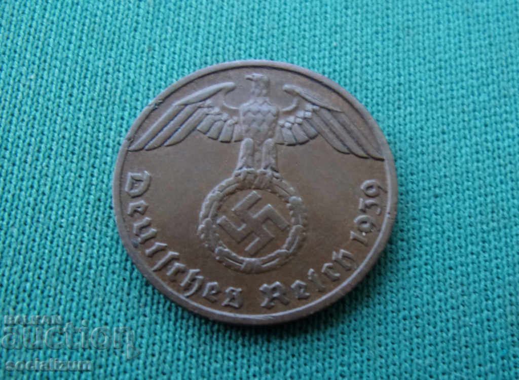 Γερμανία III Ράιχ 1 Pfennig 1939 F Rare