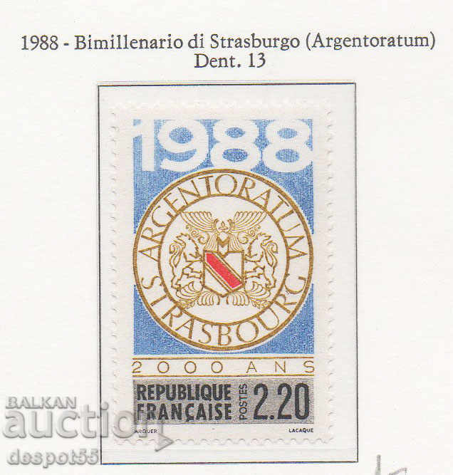 1988. France. The 2000th anniversary of Strasbourg.