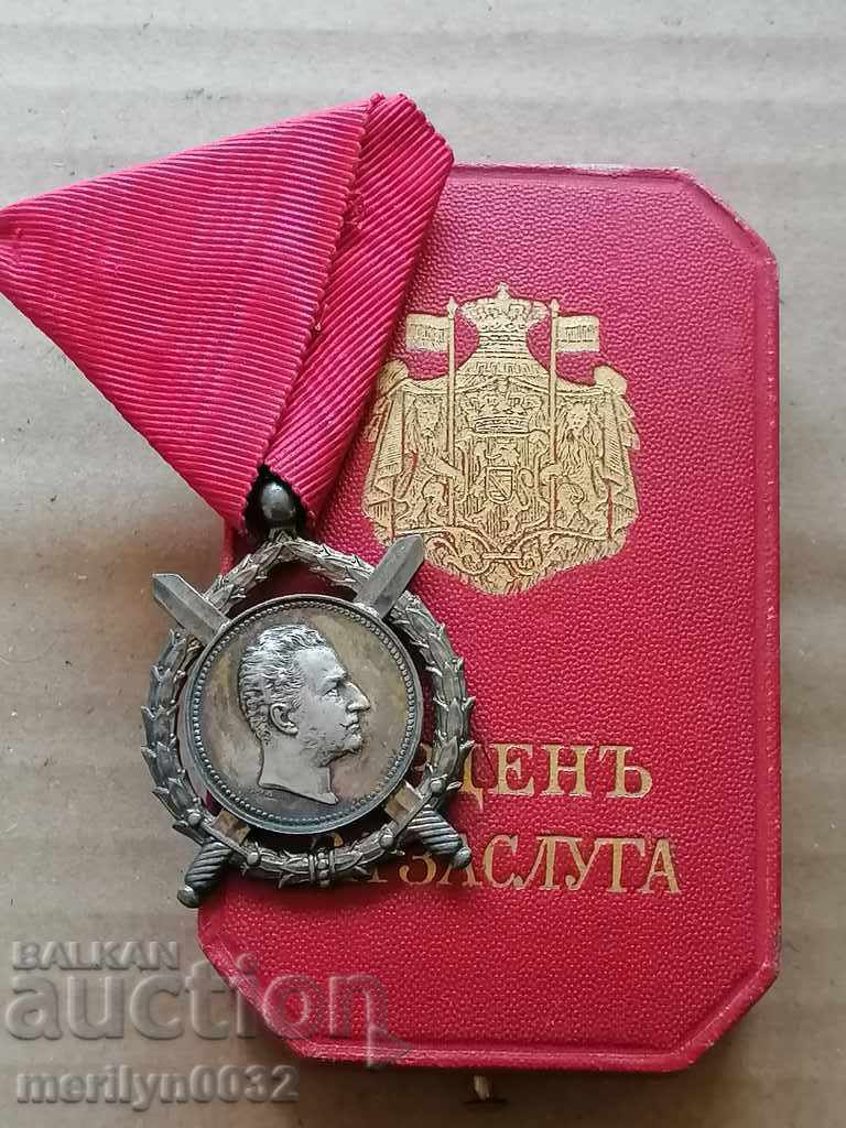Орден За Заслуга  Княжество България лента кутия