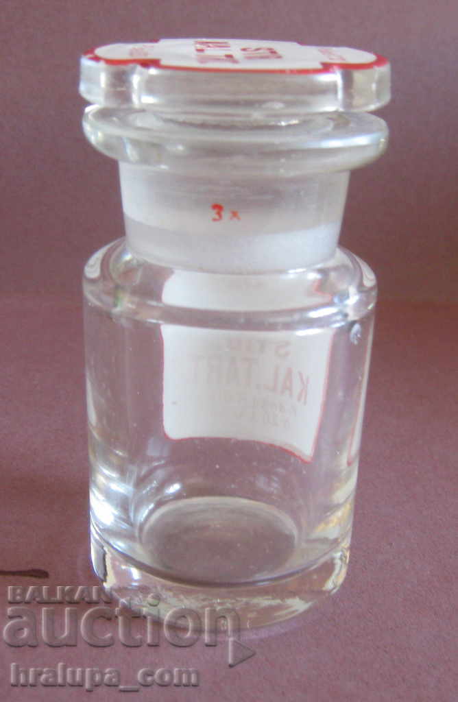 Antique pharmacy pharmacist bottle STIB KAL TART Austria with price 60.00 BGN | € 30.68