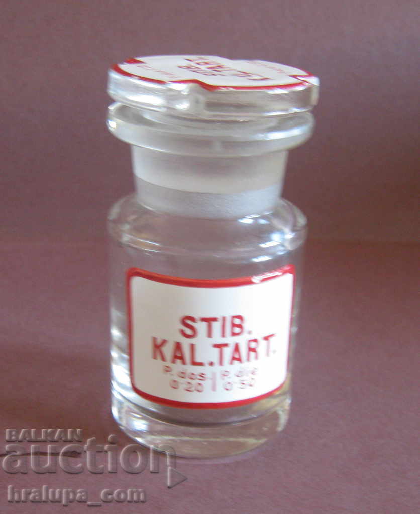 Sticlă farmaceutică farmaceutică antică STIB KAL TART Austria