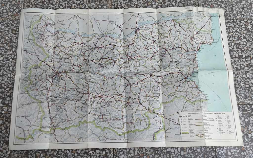 Delivery of ROAD MAP OF BULGARIA 1965 SCALE 1: 800 000 Delivery of ROAD MAP OF BULGARIA 1965 SCALE 1: 800 000