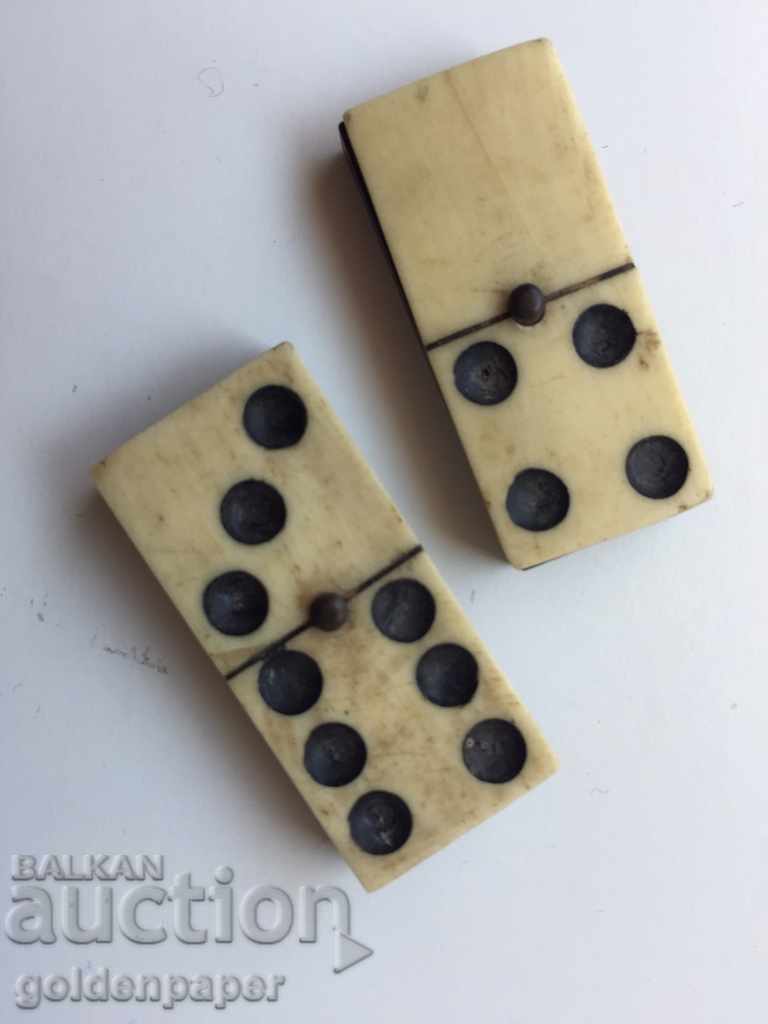 Dominoes two bone tiles
