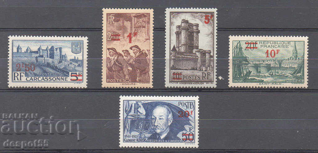 1940-41. France. New values - red overprint. with price 32.00 BGN | € 16.36