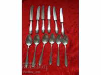 Lot of silver-plated knives and spoons