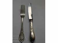 Silver-plated fork and knife