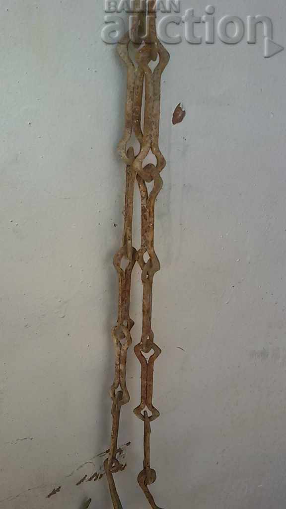 Delivery of Old forged chain with hook, hearth for hearth chain hook Delivery of Old forged chain with hook, hearth for hearth chain hook