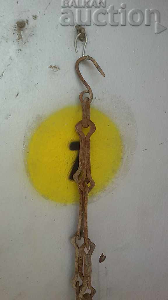 Old forged chain with hook, hearth for hearth chain hook - 5 Old forged chain with hook, hearth for hearth chain hook - 5