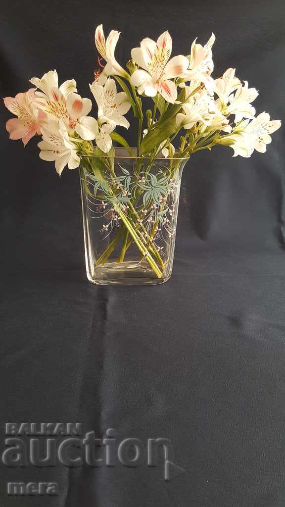Ръчно рисувана дизайнерска ваза -Мурано