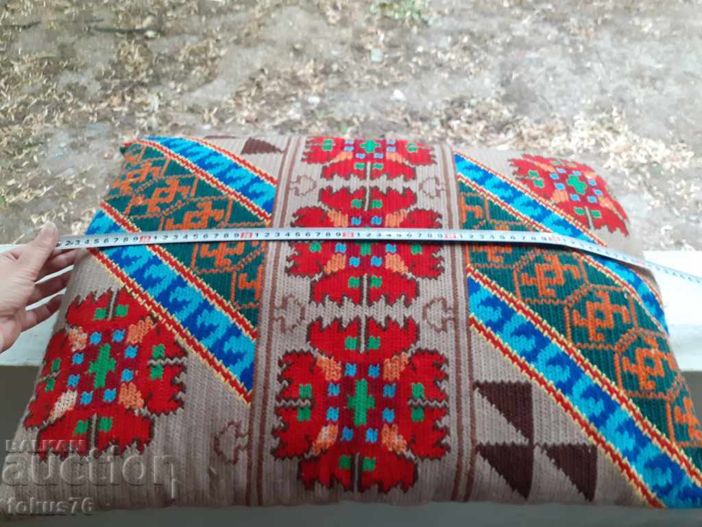 Old large hand-woven woolen pillow - 7 Old large hand-woven woolen pillow - 7