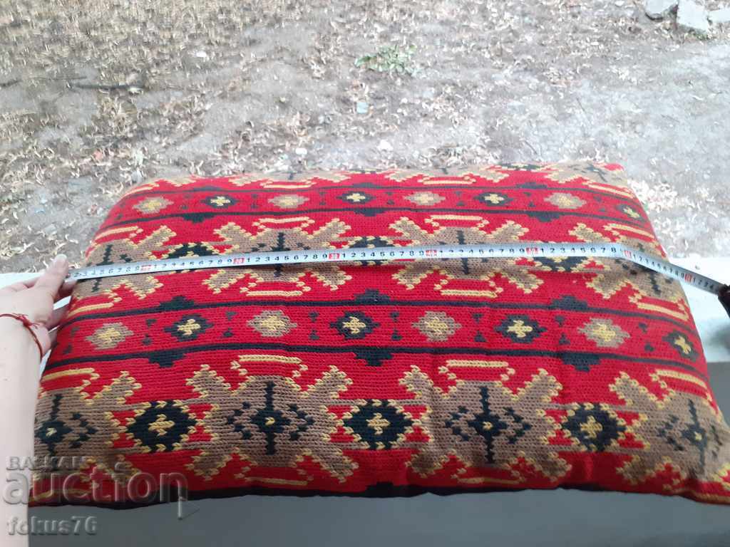 Μεγάλο παλιό χειροποίητο μάλλινο μαξιλάρι - 6