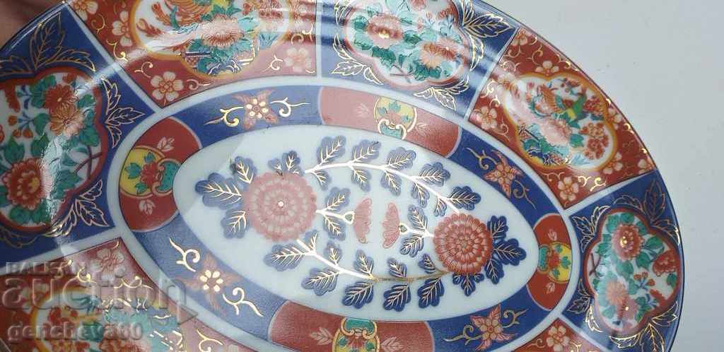 Beautiful porcelain platter, flowers, gilding/Japan - 6 Beautiful porcelain platter, flowers, gilding/Japan - 6