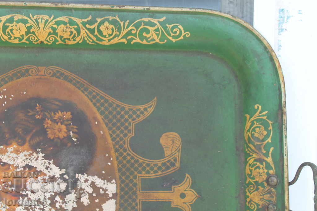 A large painted tray - 5 A large painted tray - 5