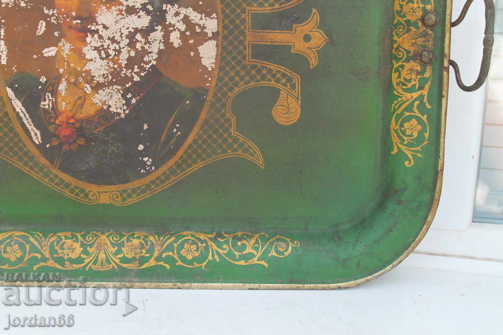 A large painted tray - 6 A large painted tray - 6